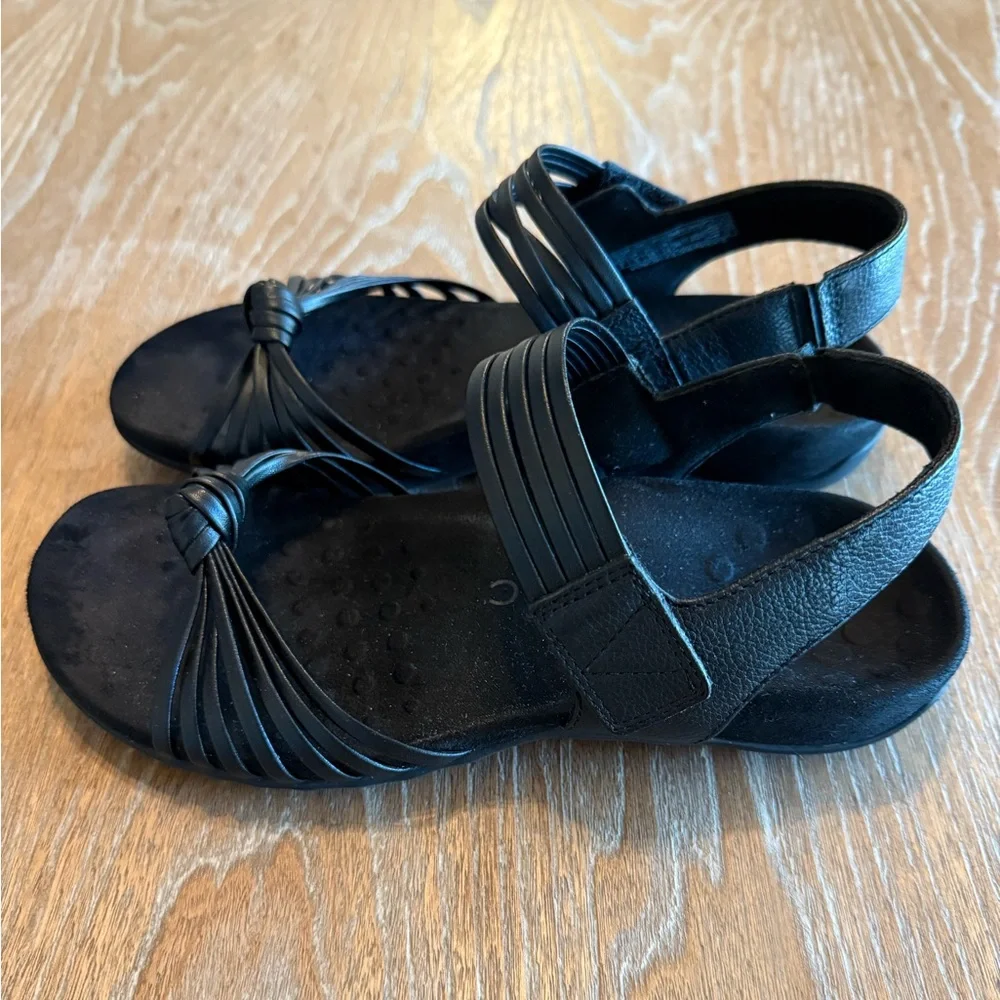 VIONIC‎ Talulah Black Leather Adjustable Straps Women’s Sandals Size 7